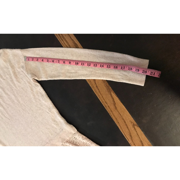 Anthropologie Knitted & Knotted Bloom Blush Pink Lace Pullover Sweater - Large - Picture 4 of 10